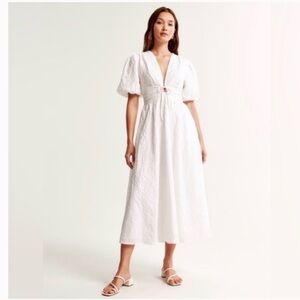A&F Tie-Front Textured Maxi Dress